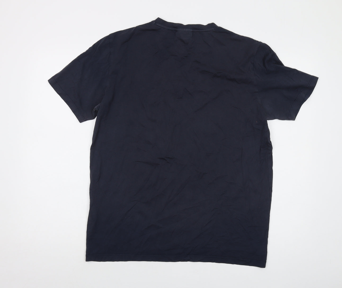 HUGO BOSS Mens Blue Cotton T-Shirt Size M Crew Neck