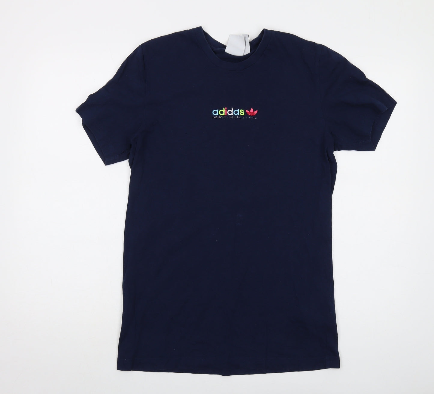 adidas Mens Blue Cotton T-Shirt Size M Crew Neck