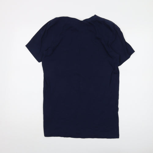 adidas Mens Blue Cotton T-Shirt Size M Crew Neck