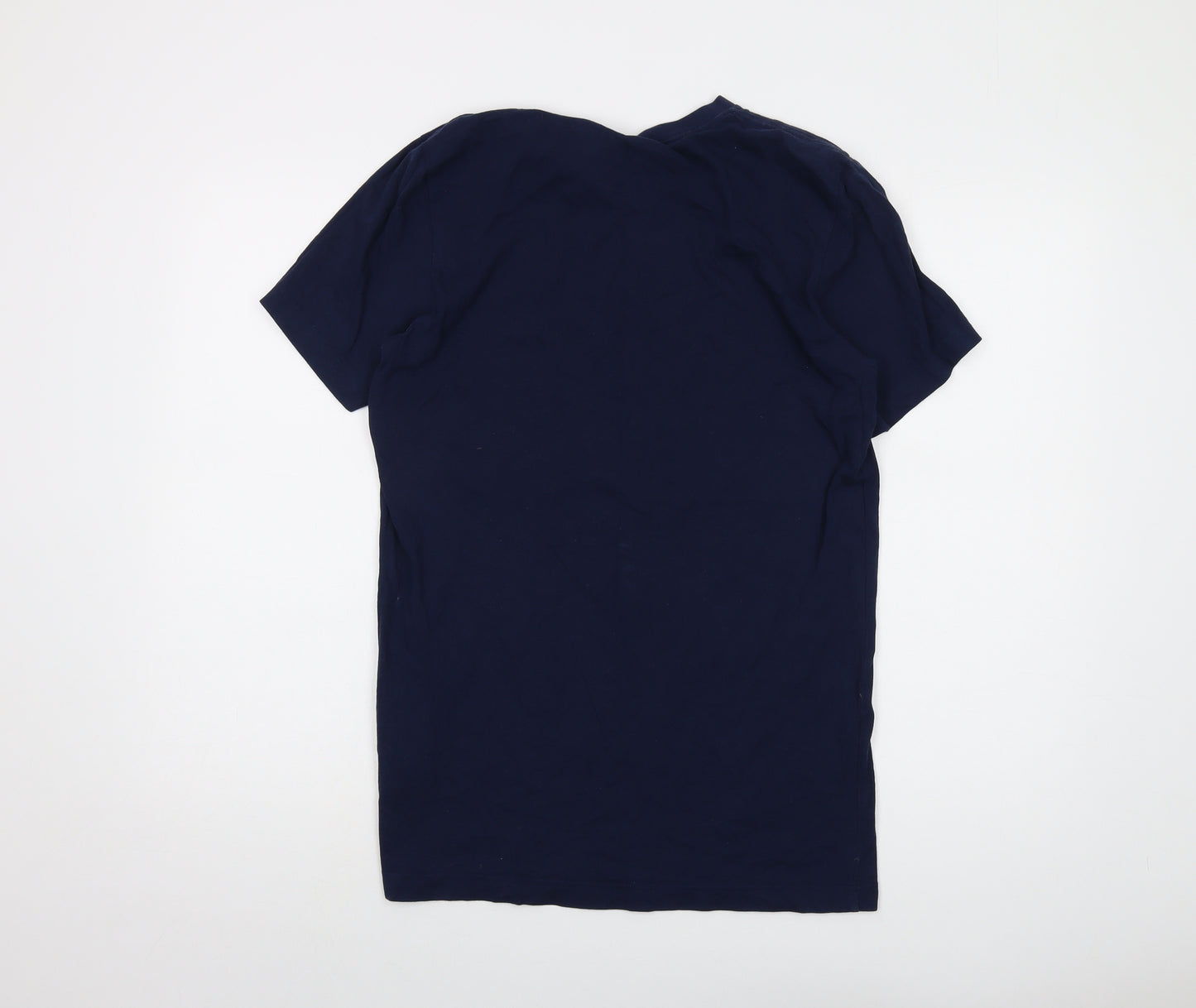 adidas Mens Blue Cotton T-Shirt Size M Crew Neck