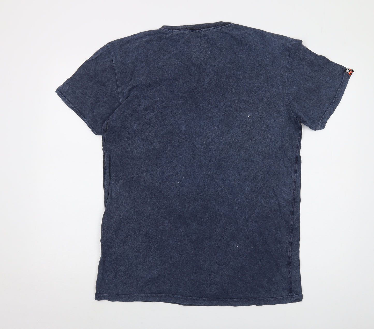 Superdry Mens Blue Cotton T-Shirt Size M Crew Neck
