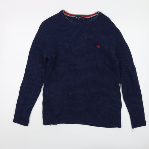 Crew Clothing Womens Blue Crew Neck Wool Pullover Jumper Size M