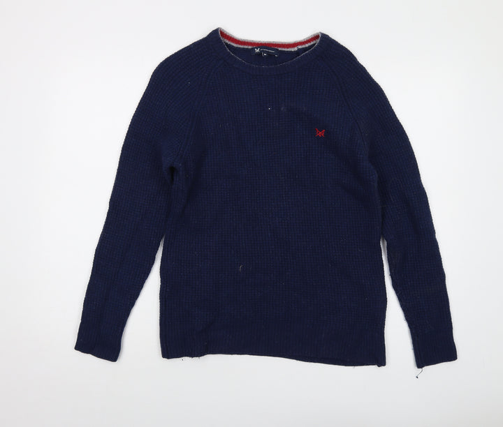 Crew Clothing Womens Blue Crew Neck Wool Pullover Jumper Size M