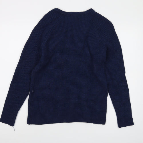 Crew Clothing Womens Blue Crew Neck Wool Pullover Jumper Size M