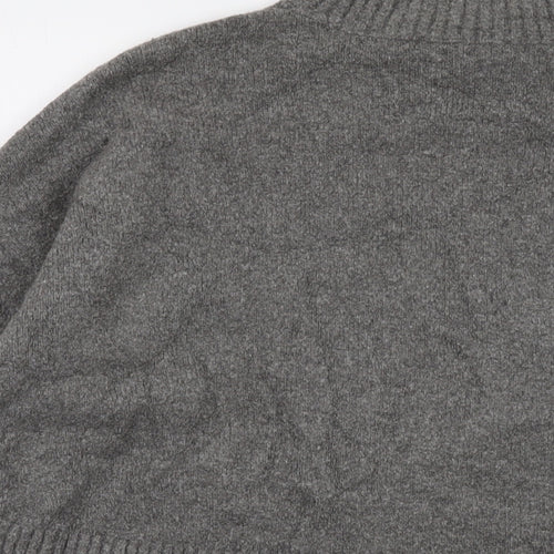 & Other Stories Womens Grey Mock Neck Cotton Pullover Jumper Size L