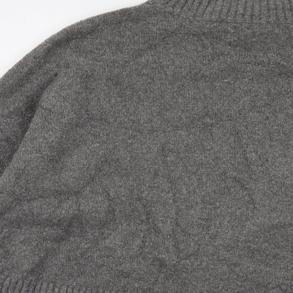 & Other Stories Womens Grey Mock Neck Cotton Pullover Jumper Size L