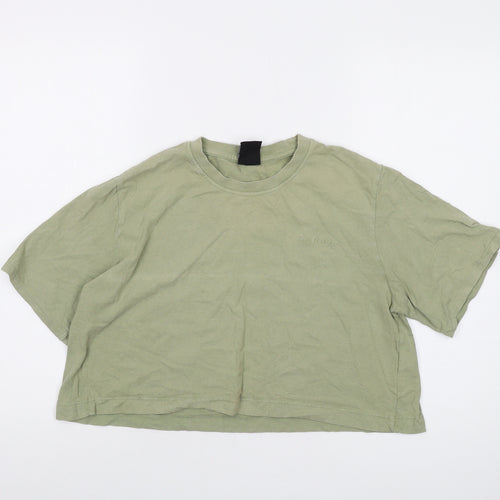 iets frans... Womens Green Cotton Cropped T-Shirt Size S Crew Neck
