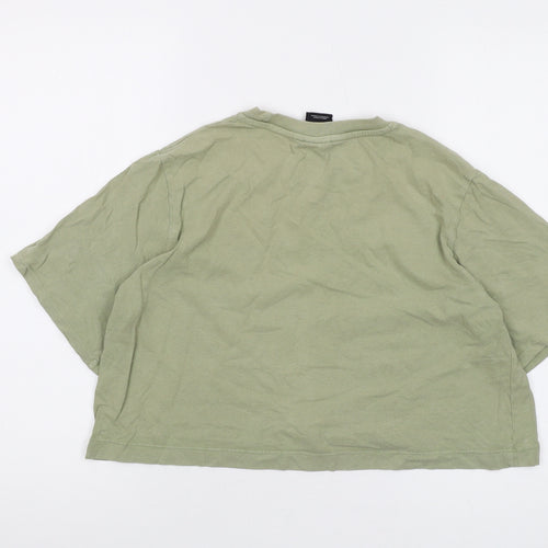 iets frans... Womens Green Cotton Cropped T-Shirt Size S Crew Neck
