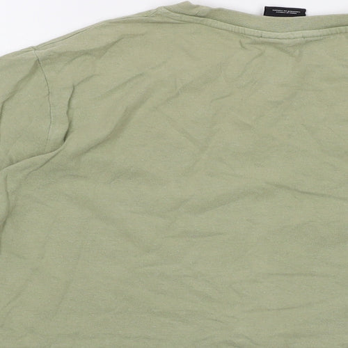 iets frans... Womens Green Cotton Cropped T-Shirt Size S Crew Neck
