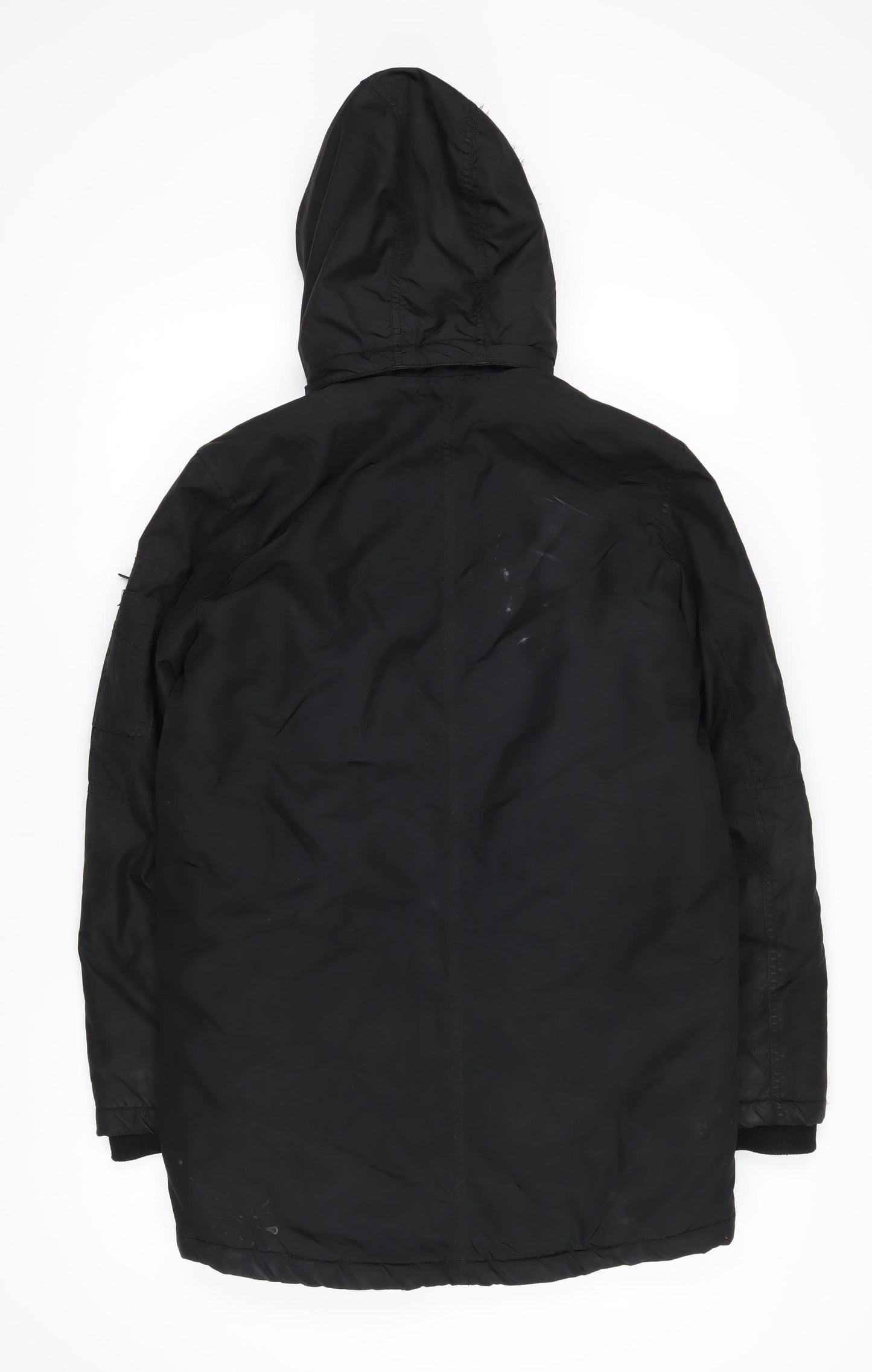 H&M Girls Black Jacket Coat Size 12-13 Years Zip