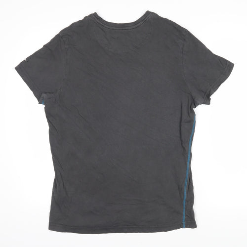 Blend Mens Grey Cotton T-Shirt Size XL Round Neck - POWER real blended 58