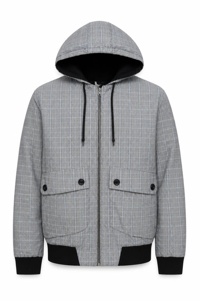 Topman Mens Grey Check Jacket Size S Zip