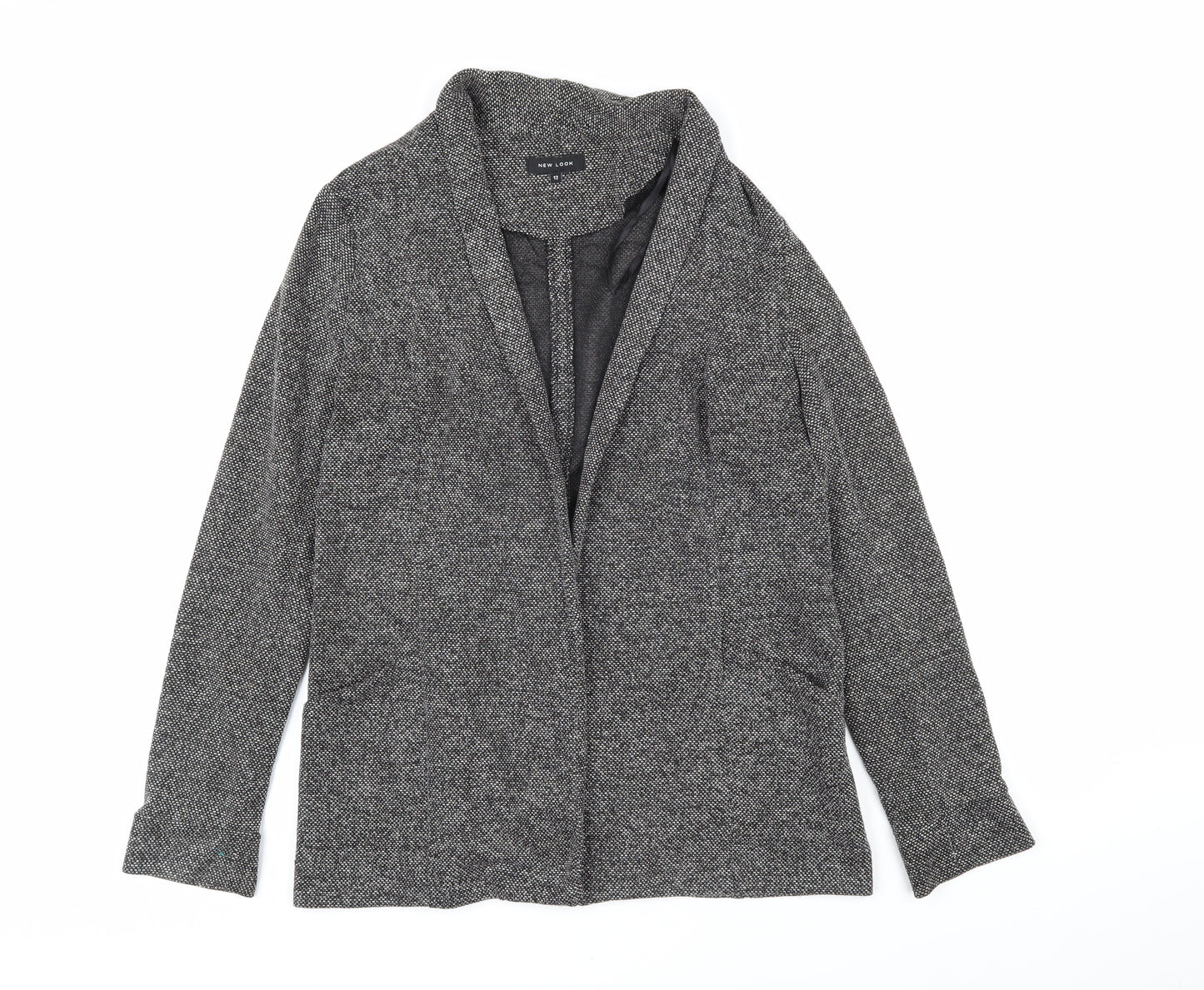 New Look Womens Grey Jacket Blazer Size 12