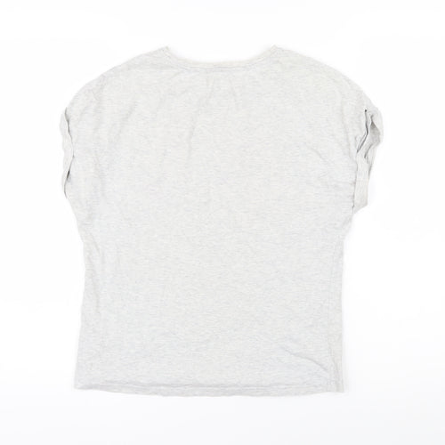 NEXT Girls Grey 100% Cotton Basic T-Shirt Size 12 Years Round Neck Pullover - Bonjour