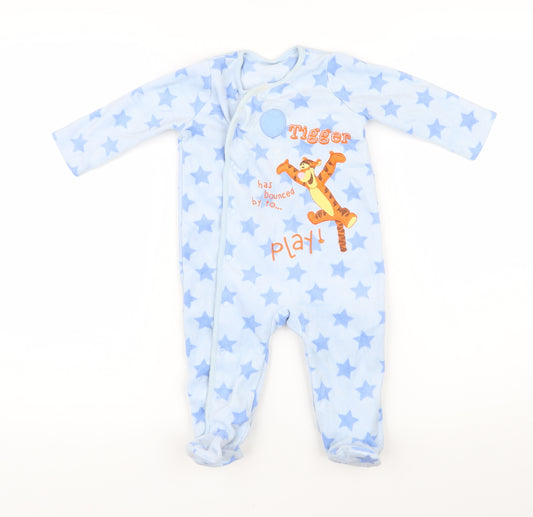 Disney Baby Blue Geometric Polyester Blend Babygrow One-Piece Size 6-9 Months Snap - Stars Tigger