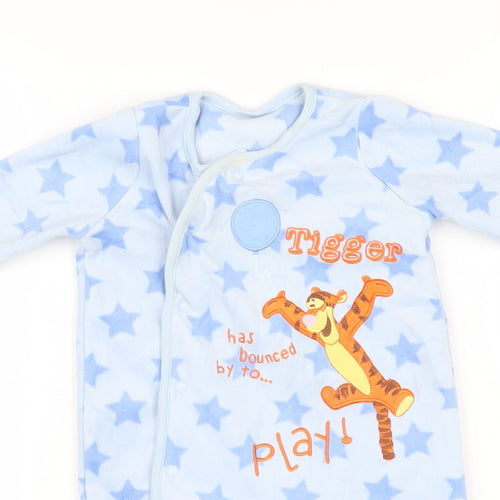 Disney Baby Blue Geometric Polyester Blend Babygrow One-Piece Size 6-9 Months Snap - Stars Tigger