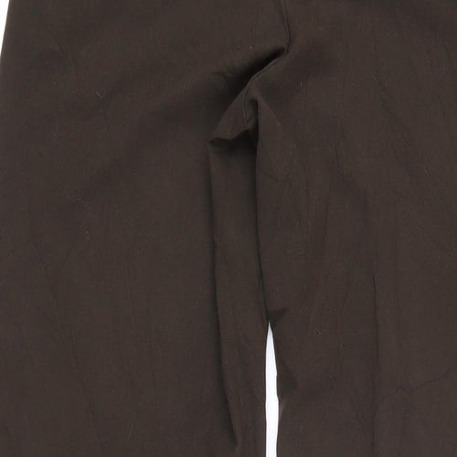 Marks and Spencer Womens Brown Polyester Trousers Size 12 L30 in Regular Zip