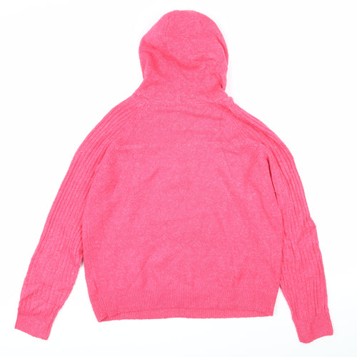 Marks and Spencer Womens Pink Round Neck Acrylic Pullover Jumper Size M - Hood