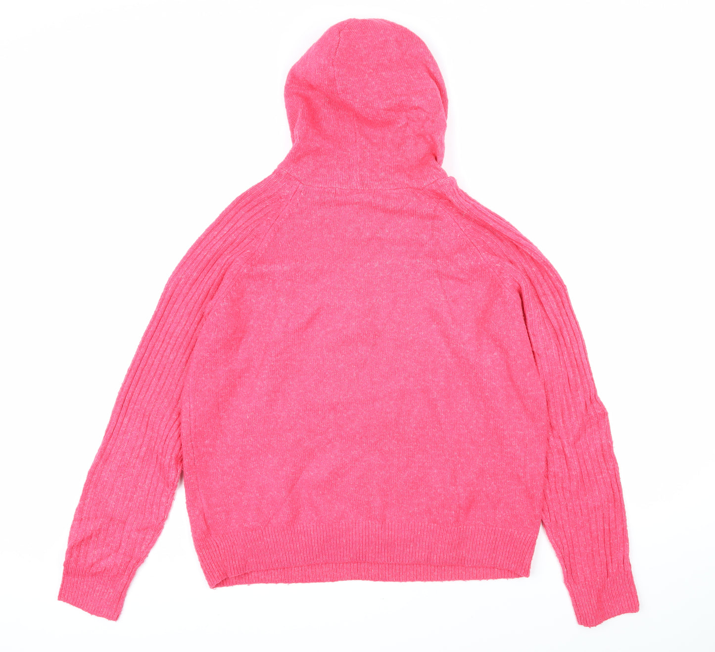 Marks and Spencer Womens Pink Round Neck Acrylic Pullover Jumper Size M - Hood