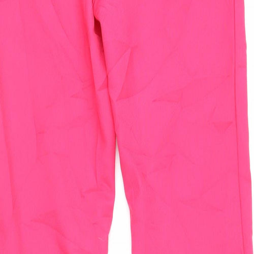 H&M Womens Pink Polyester Trousers Size 34 in L31 in Regular Zip - Elasticated waist