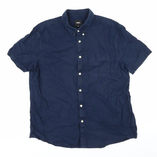 Burton Mens Blue Cotton Button-Up Size XL Collared Button