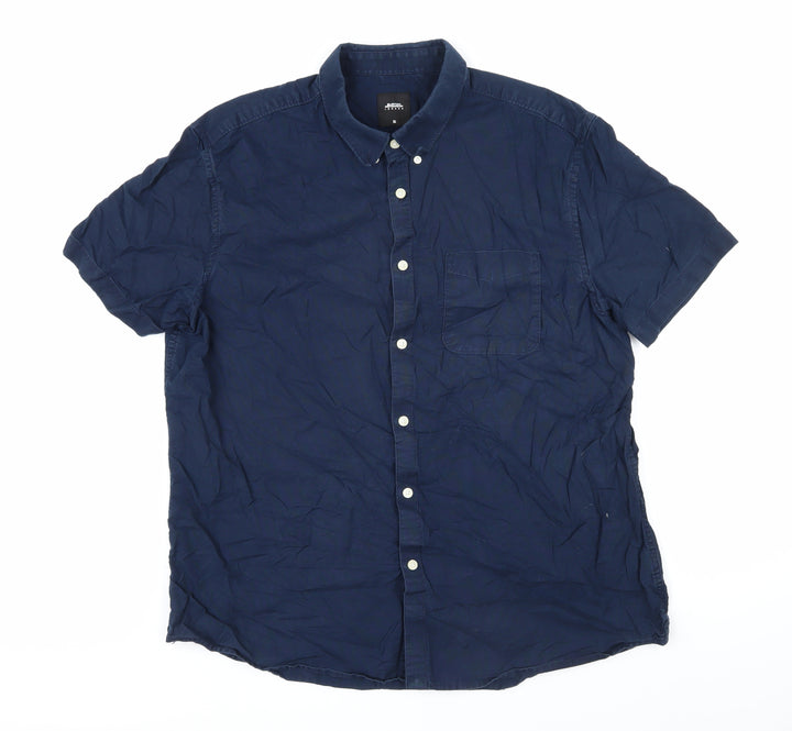 Burton Mens Blue Cotton Button-Up Size XL Collared Button