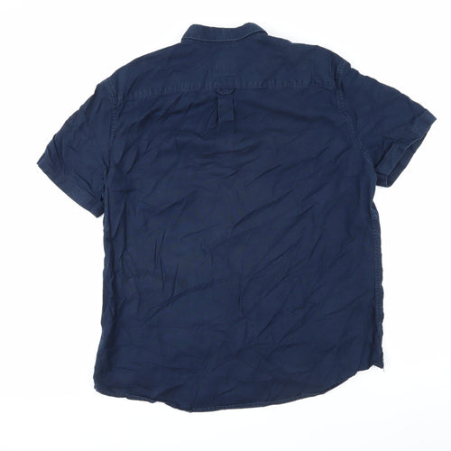 Burton Mens Blue Cotton Button-Up Size XL Collared Button