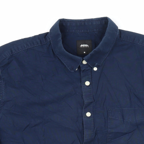 Burton Mens Blue Cotton Button-Up Size XL Collared Button