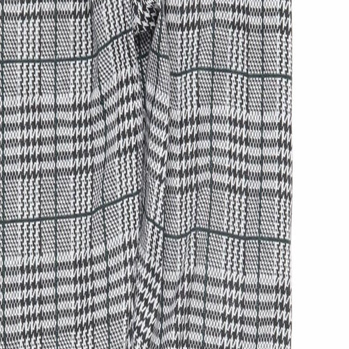 Boohoo Womens Black Check Polyester Trousers Size S L29 in Regular - Elasticated waist