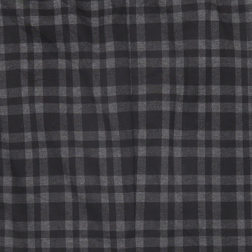 Marks and Spencer Womens Grey Check Viscose Straight & Pencil Skirt Size 12 - Elasticated waist