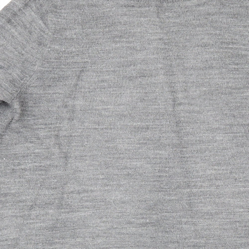 H&M Womens Grey Boat Neck Acrylic Pullover Jumper Size S
