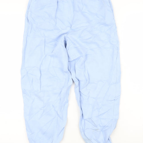 Marks and Spencer Girls Blue Cotton Jogger Trousers Size 9-10 Years L20 in Regular