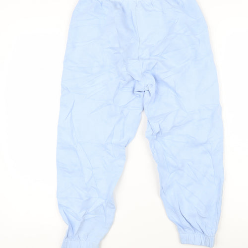 Marks and Spencer Girls Blue Cotton Jogger Trousers Size 9-10 Years L20 in Regular