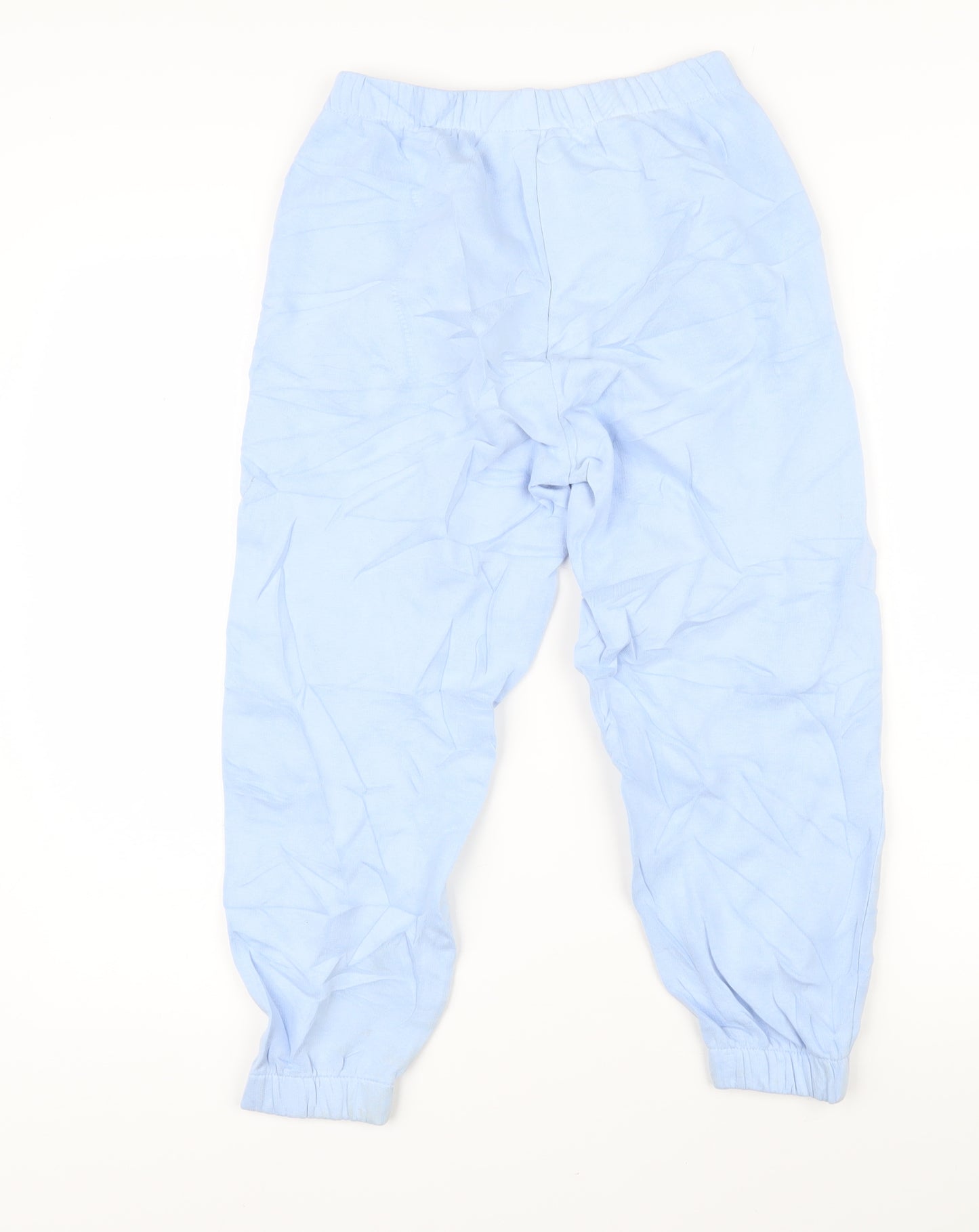 Marks and Spencer Girls Blue Cotton Jogger Trousers Size 9-10 Years L20 in Regular