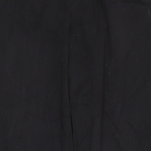 Marks and Spencer Womens Black Polyester Trousers Size 14 L28 in Regular Zip