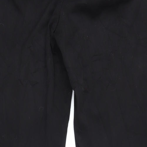Marks and Spencer Womens Black Polyester Trousers Size 14 L28 in Regular Zip