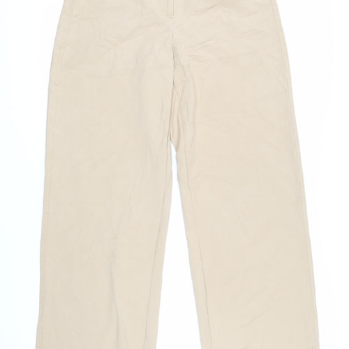 Berksha Womens Beige Polyester Trousers Size 38 L30 in Regular Zip