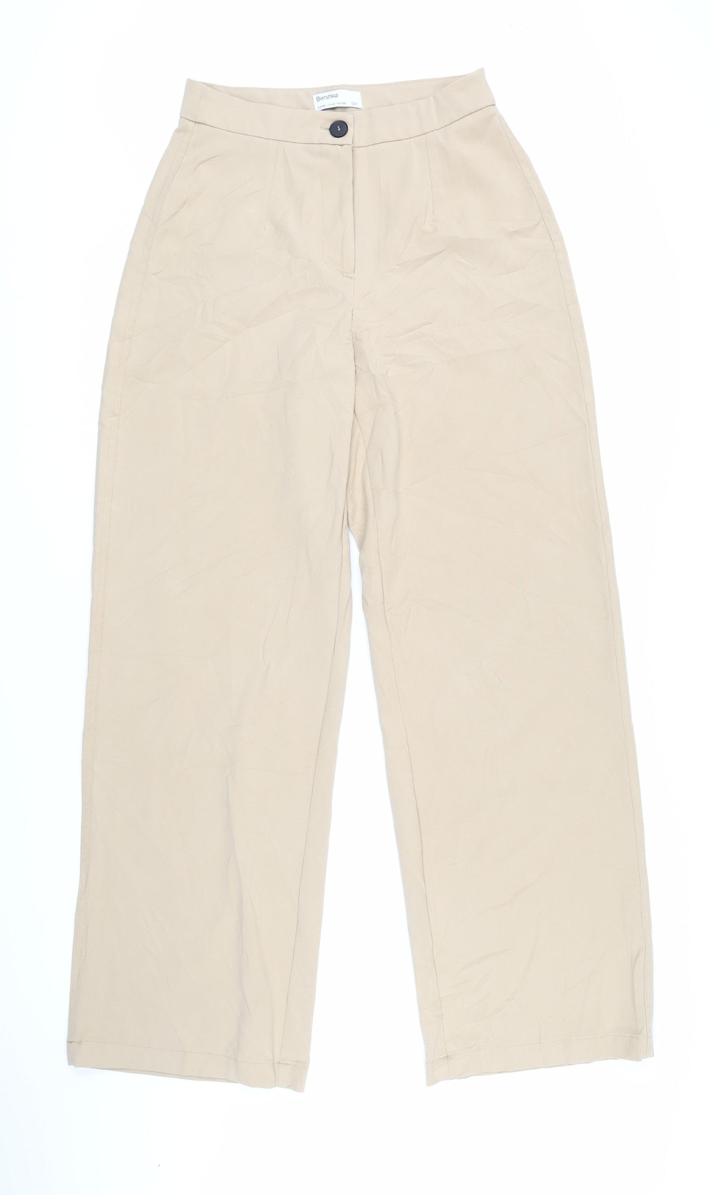 Berksha Womens Beige Polyester Trousers Size 38 L30 in Regular Zip