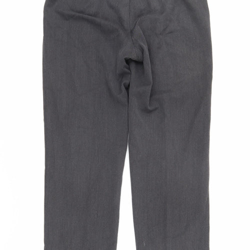 Marks and Spencer Womens Grey Polyester Trousers Size 10 L27 in Regular Zip