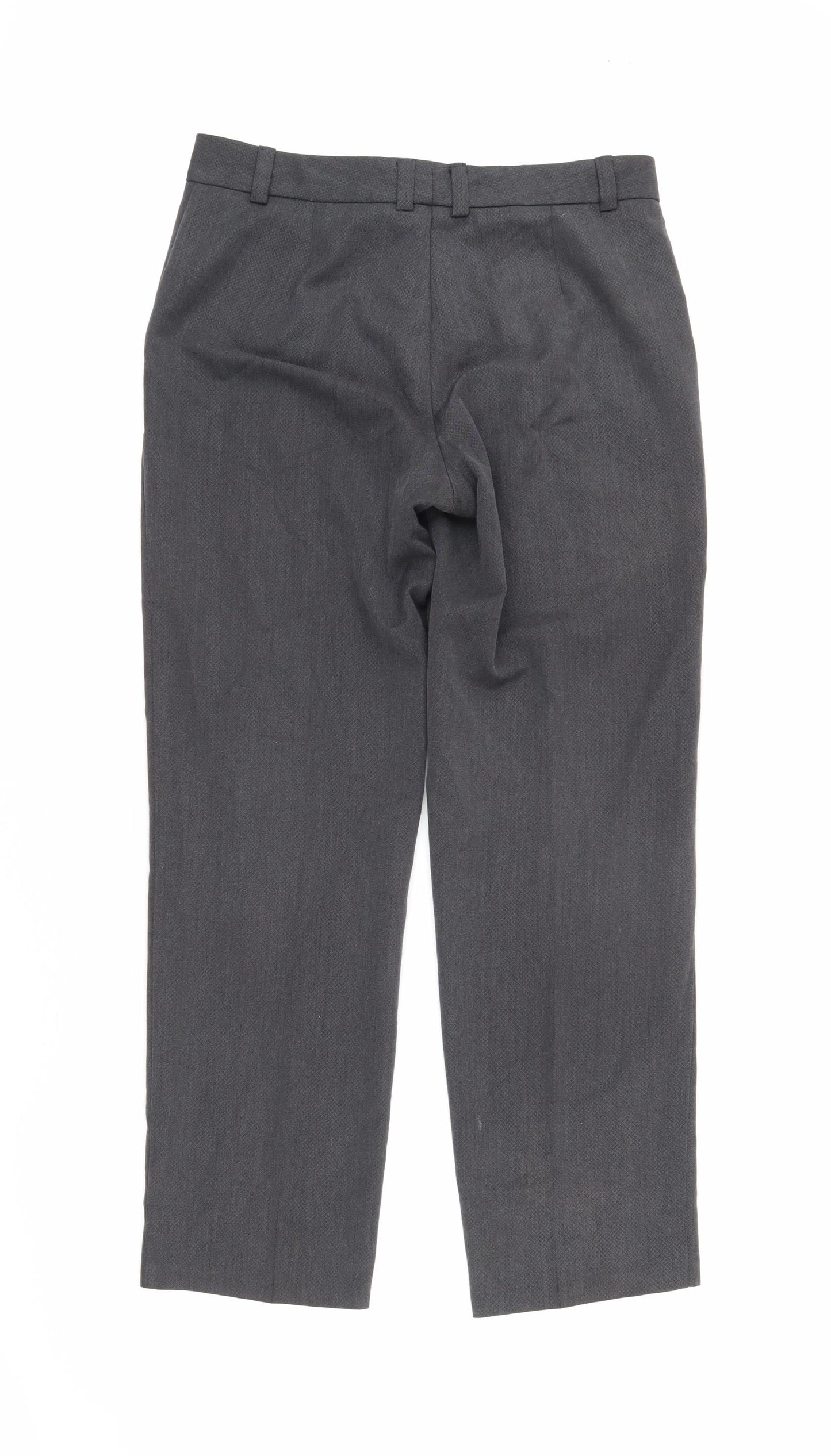 Marks and Spencer Womens Grey Polyester Trousers Size 10 L27 in Regular Zip