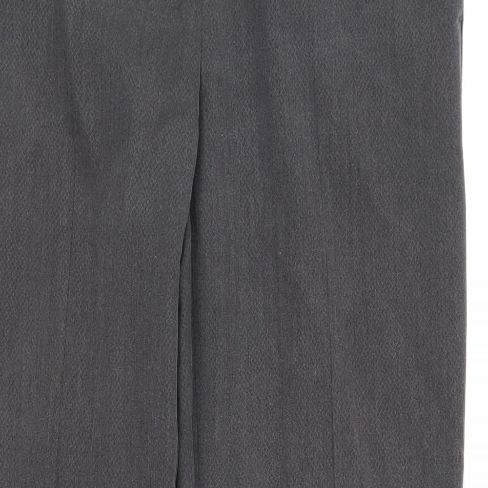 Marks and Spencer Womens Grey Polyester Trousers Size 10 L27 in Regular Zip