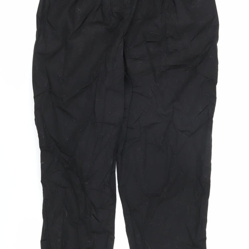 ASOS Womens Black Cotton Trousers Size 8 L25 in Regular Zip
