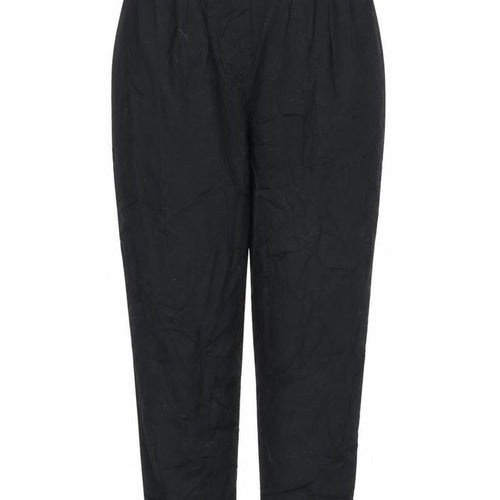ASOS Womens Black Cotton Trousers Size 8 L25 in Regular Zip