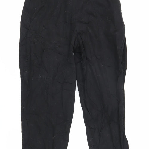 ASOS Womens Black Cotton Trousers Size 8 L25 in Regular Zip
