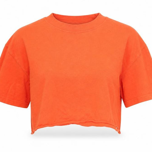 Topshop Womens Purple 100% Cotton Cropped T-Shirt Size 8 Round Neck