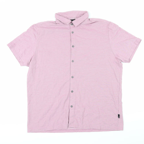 Burton Mens Pink Cotton Polo Size XL Collared Button