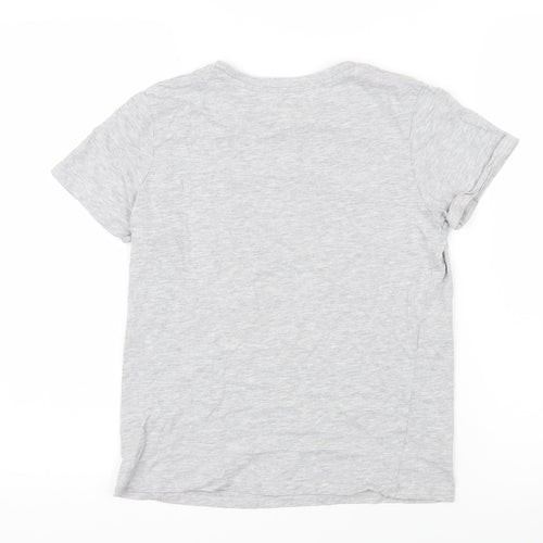 La Redoute Boys Grey Cotton Basic T-Shirt Size 12 Years Round Neck Pullover - Post office Air mail Passport International