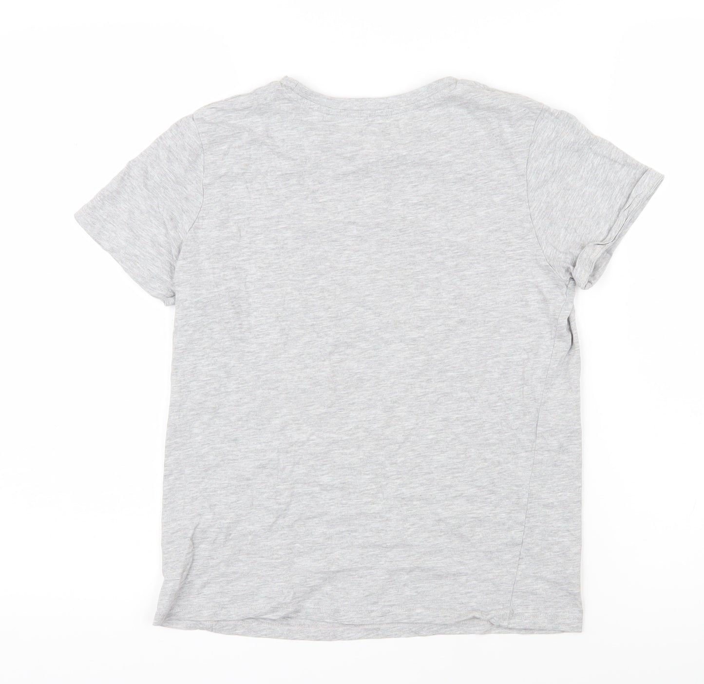 La Redoute Boys Grey Cotton Basic T-Shirt Size 12 Years Round Neck Pullover - Post office Air mail Passport International