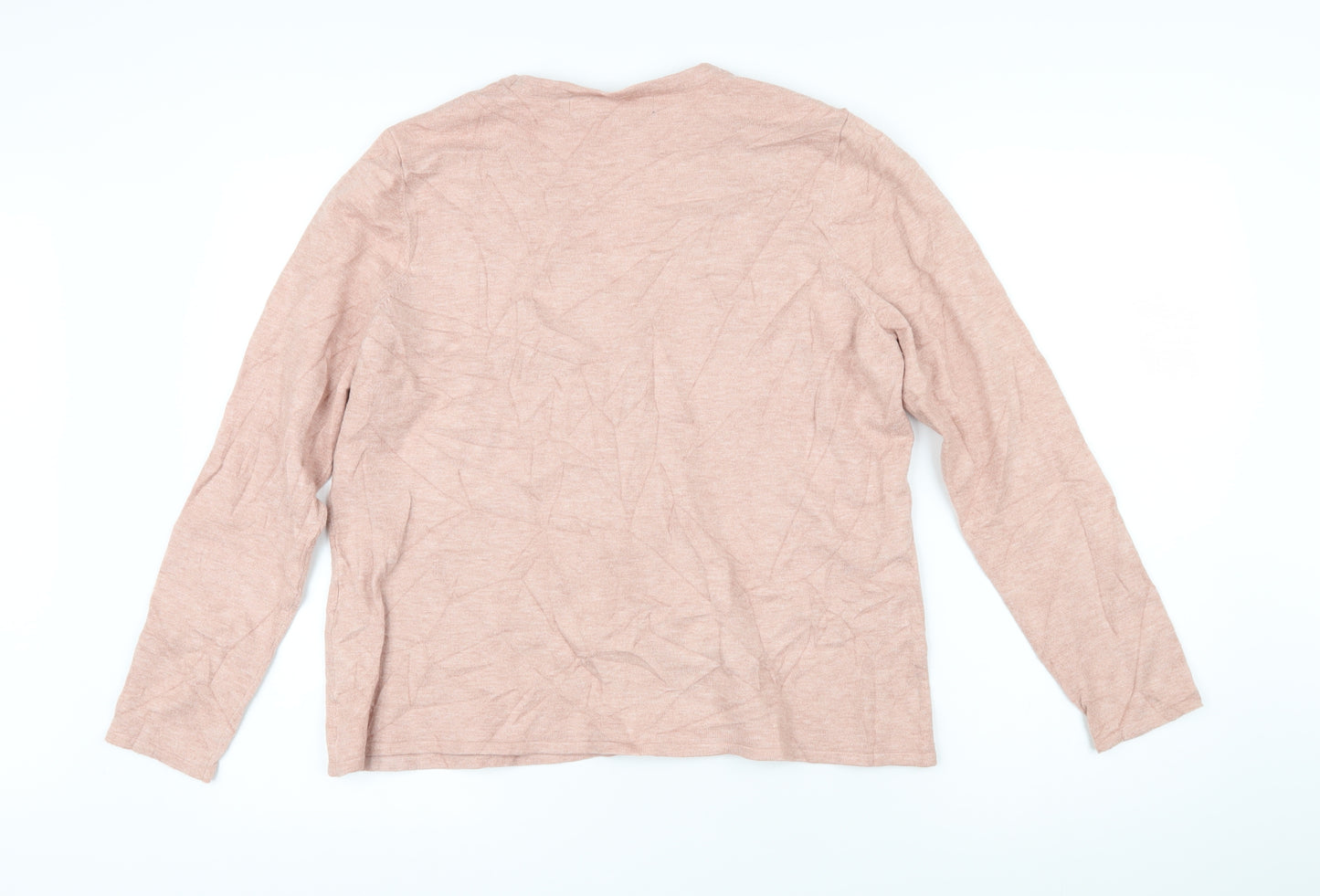 Vera Moda Womens Pink V-Neck Viscose Cardigan Jumper Size L