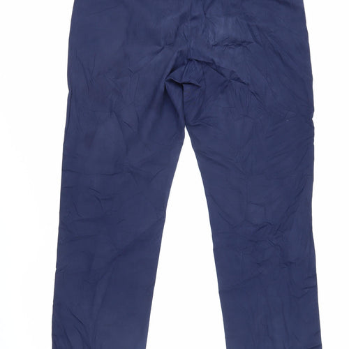 John Lewis Womens Blue Cotton Trousers Size 34 L29.5 in Regular Zip